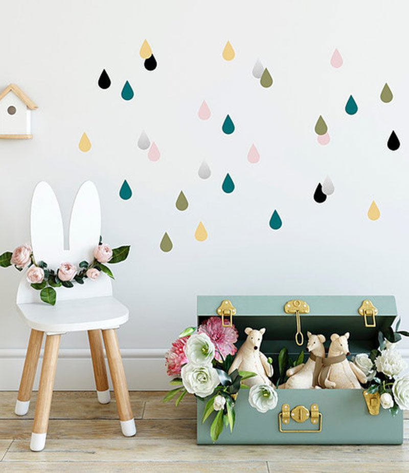 Pom Le Bonhomme Raindrops Vintage Wall Stickers