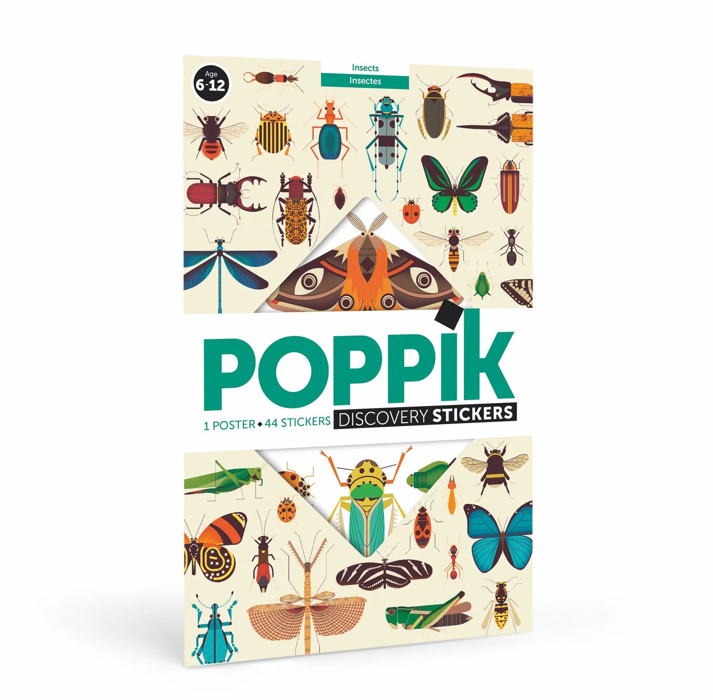 Poppik Large Poster with 44 stickers – Insects