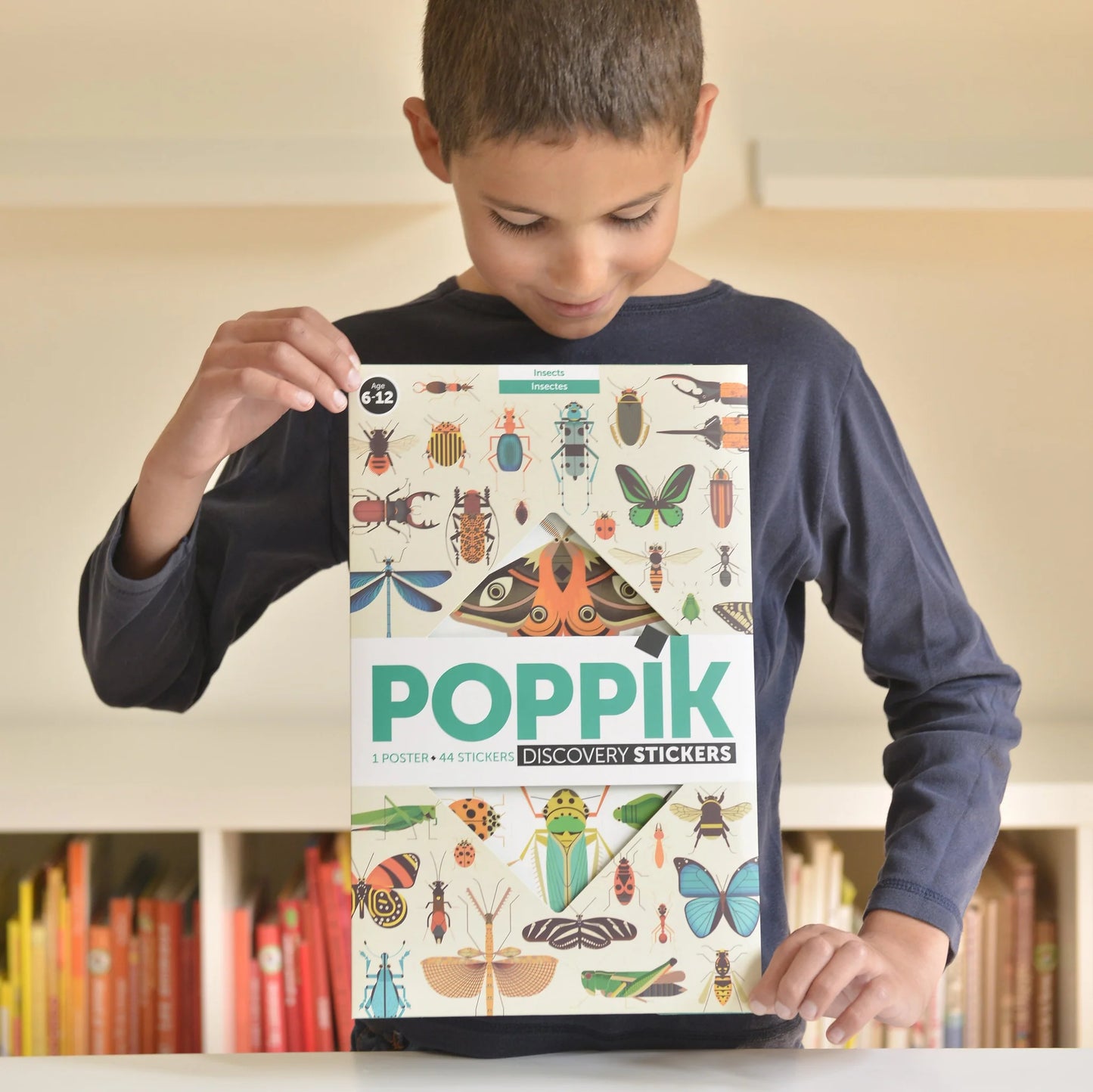 Poppik Large Poster with 44 stickers – Insects