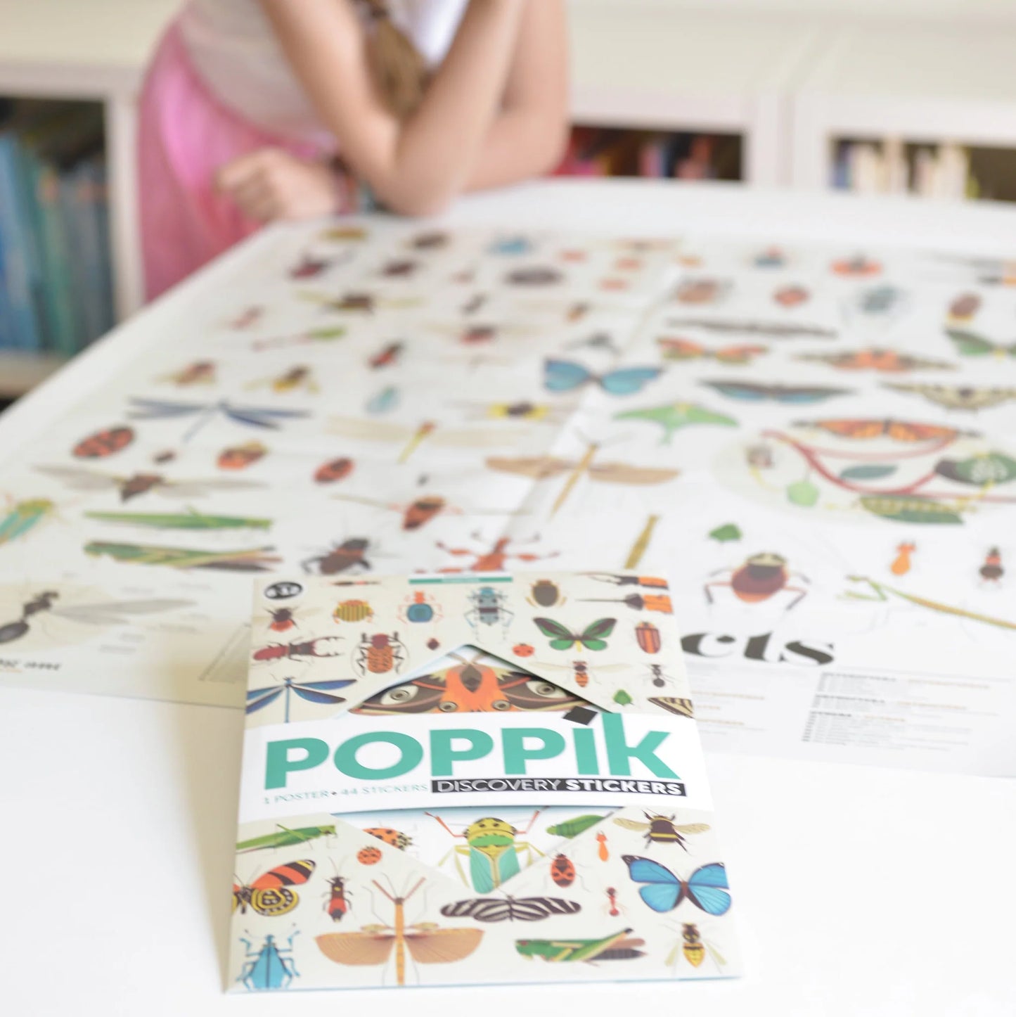 Poppik Large Poster with 44 stickers – Insects