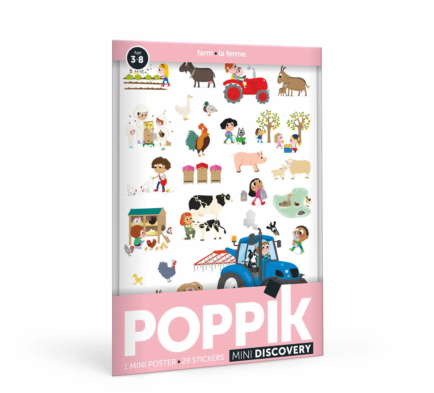 Poppik Mini Poster with 29 Stickers – Farm