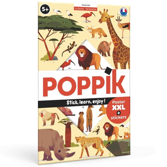 Poppik Large Poster with 42 Stickers – Savannah