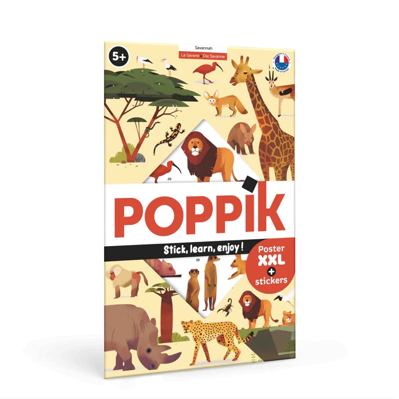 Poppik Large Poster with 42 Stickers – Savannah