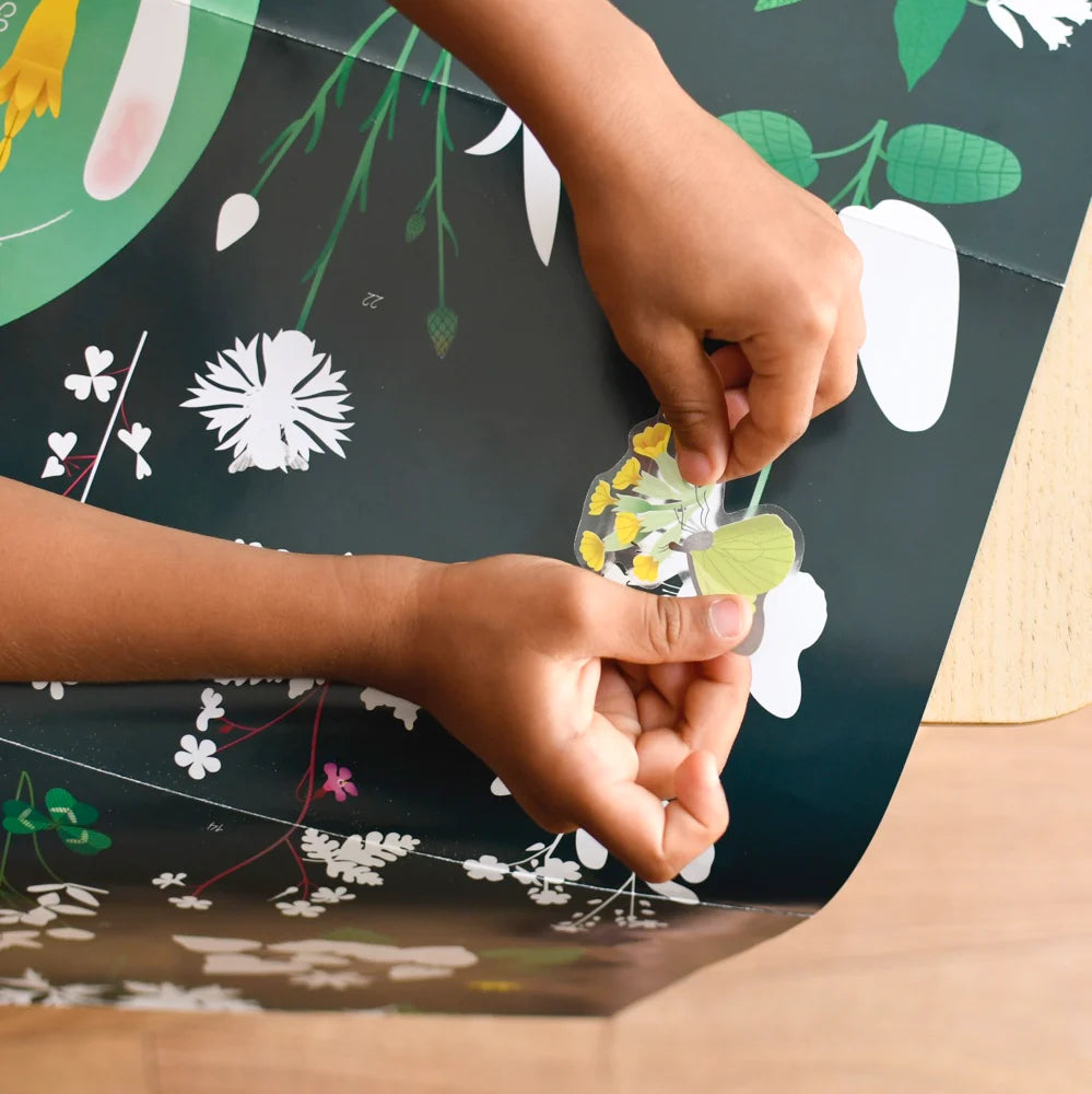 Poppik Large Poster with 72 Stickers – Botanic