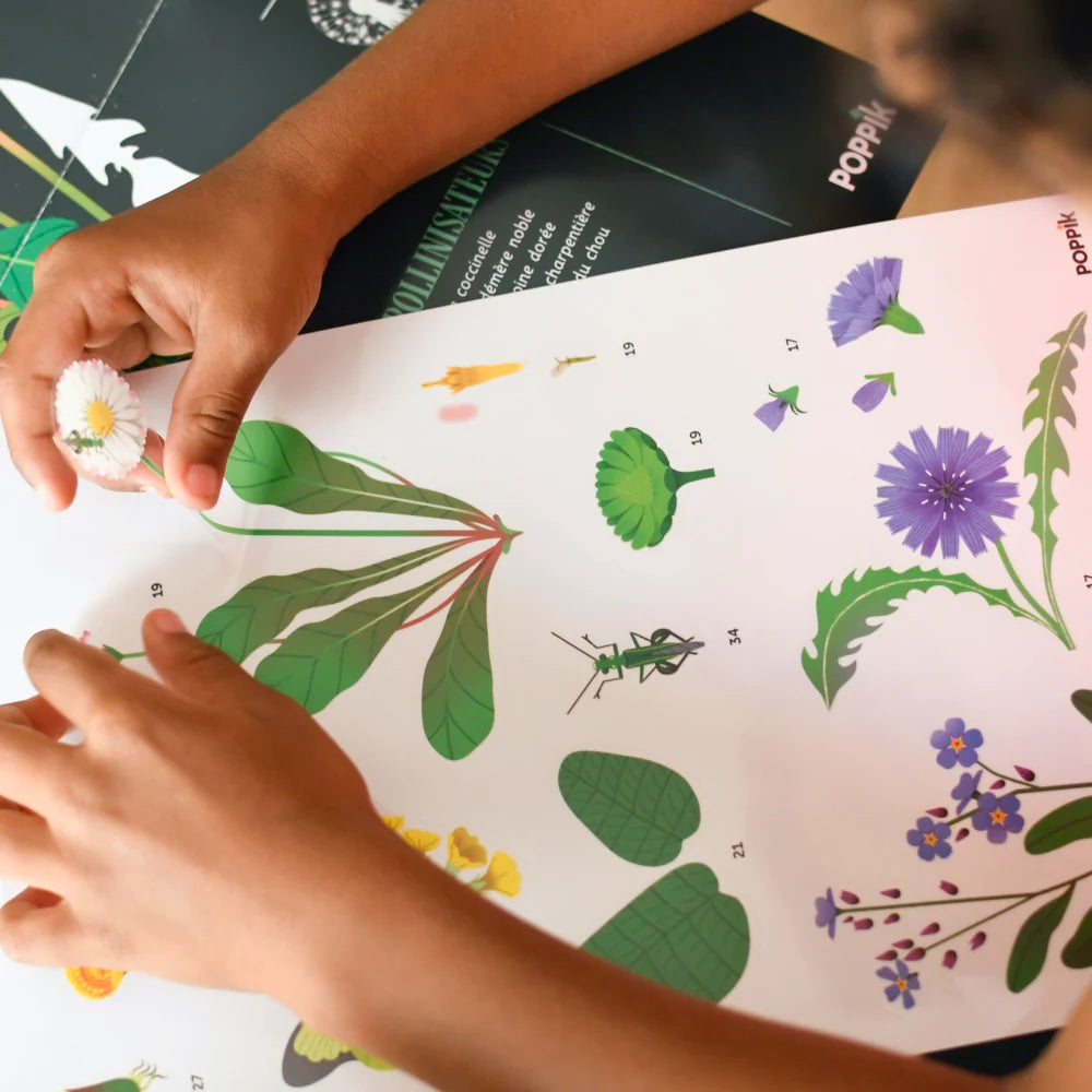 Poppik Large Poster with 72 Stickers – Botanic