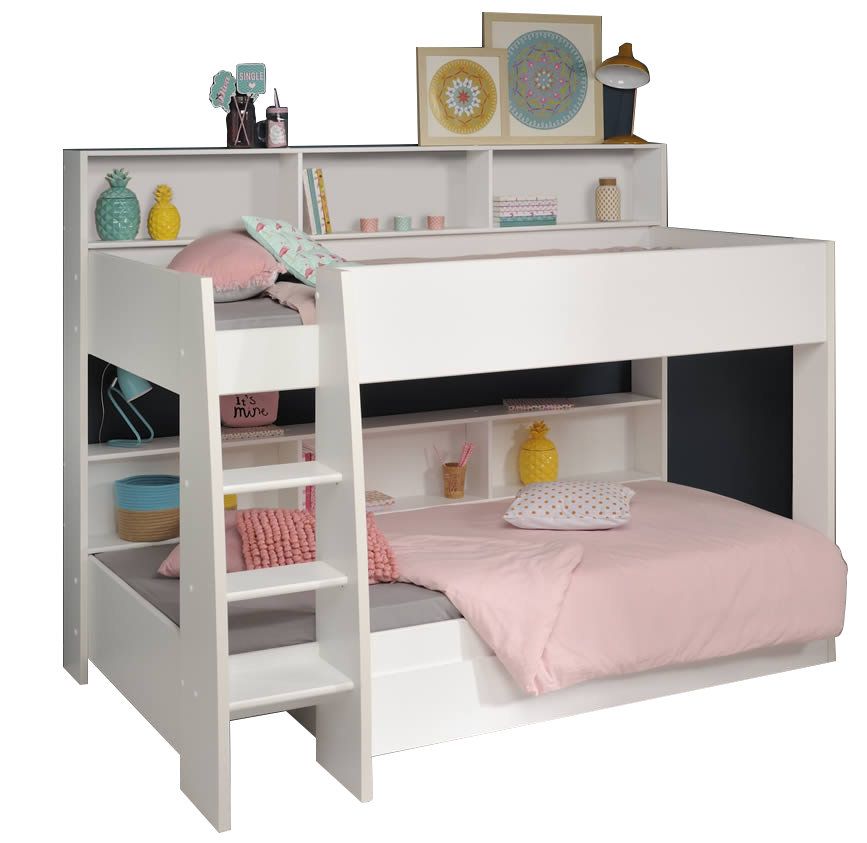 Roca Bunk Bed-White-Natural