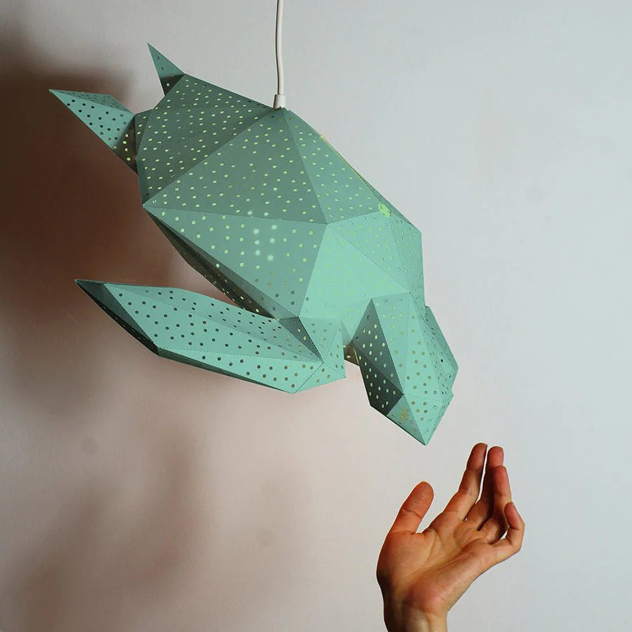 Vasili Lights Sea Turtle Lantern -DIY 3D Φωτιστικό Κρεμαστό μέντα 48x15,4x40x