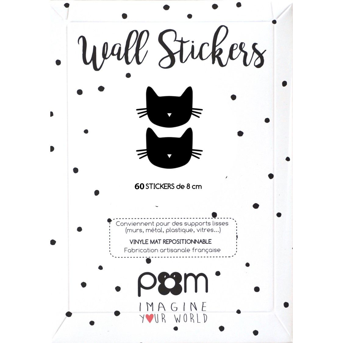 Pom Le Bonhomme Chats Noir Wall Stickers