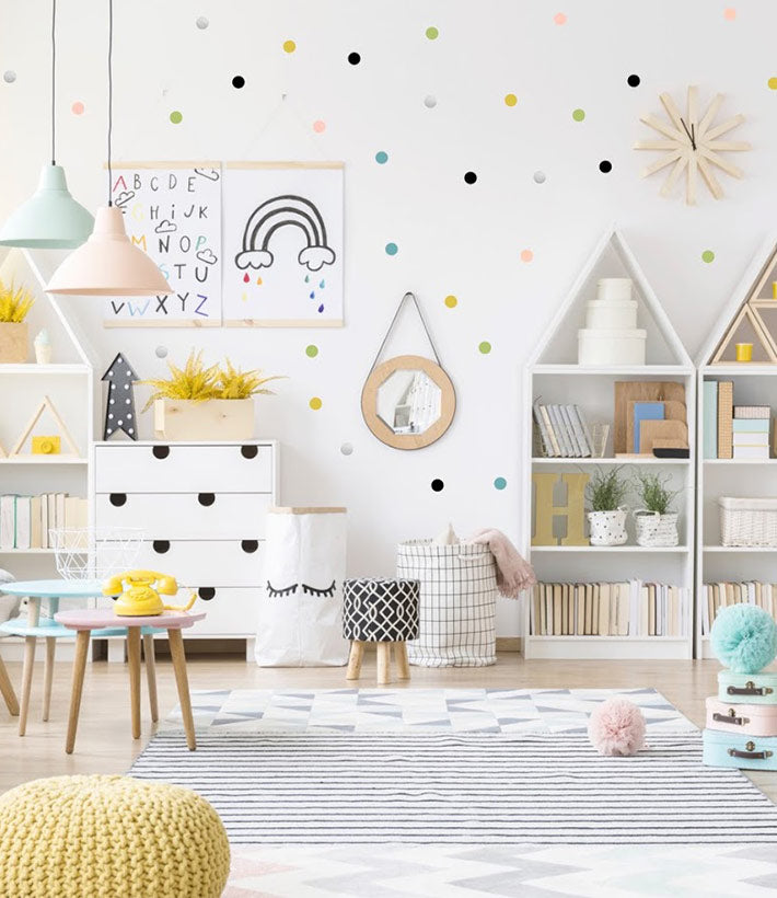 Pom Le Bonhomme Wall Stickers Dot Multi Colors Pastel