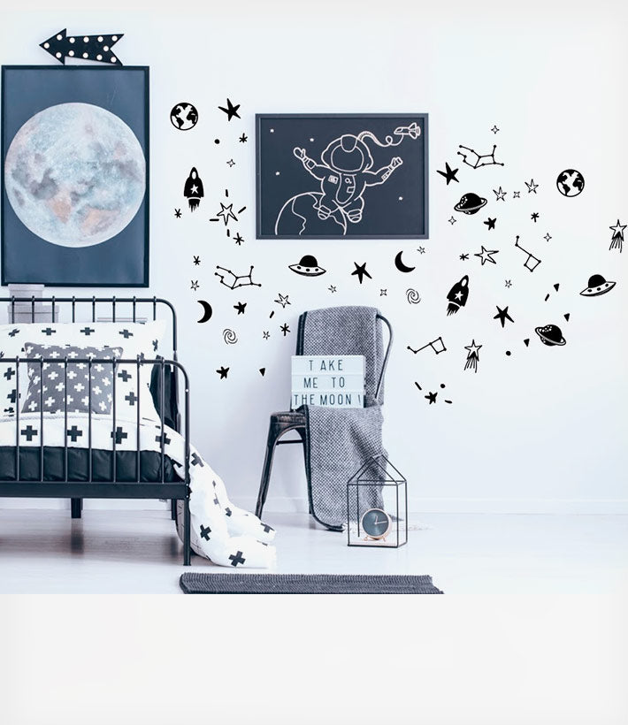 Pom Le Bonhomme Wall Stickers Space Black