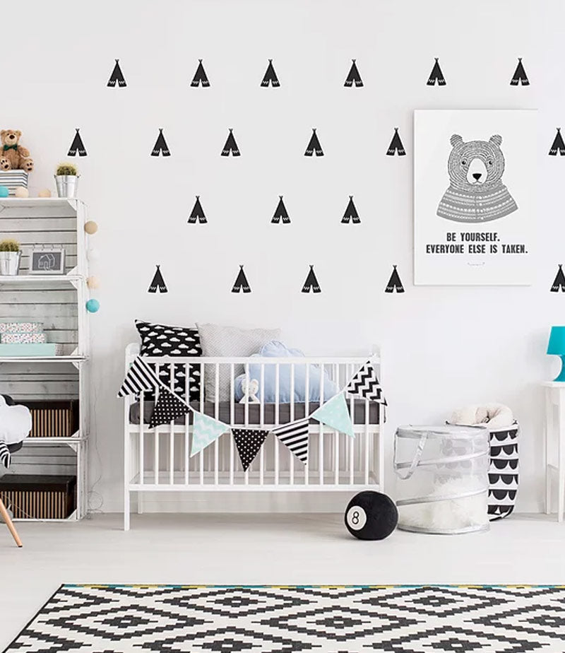 Pom Le Bonhomme Wall Stickers Teepee Black