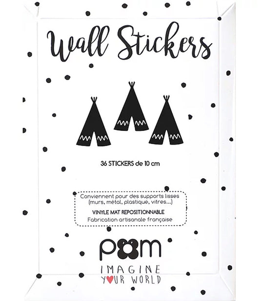 Pom Le Bonhomme Wall Stickers Teepee Black