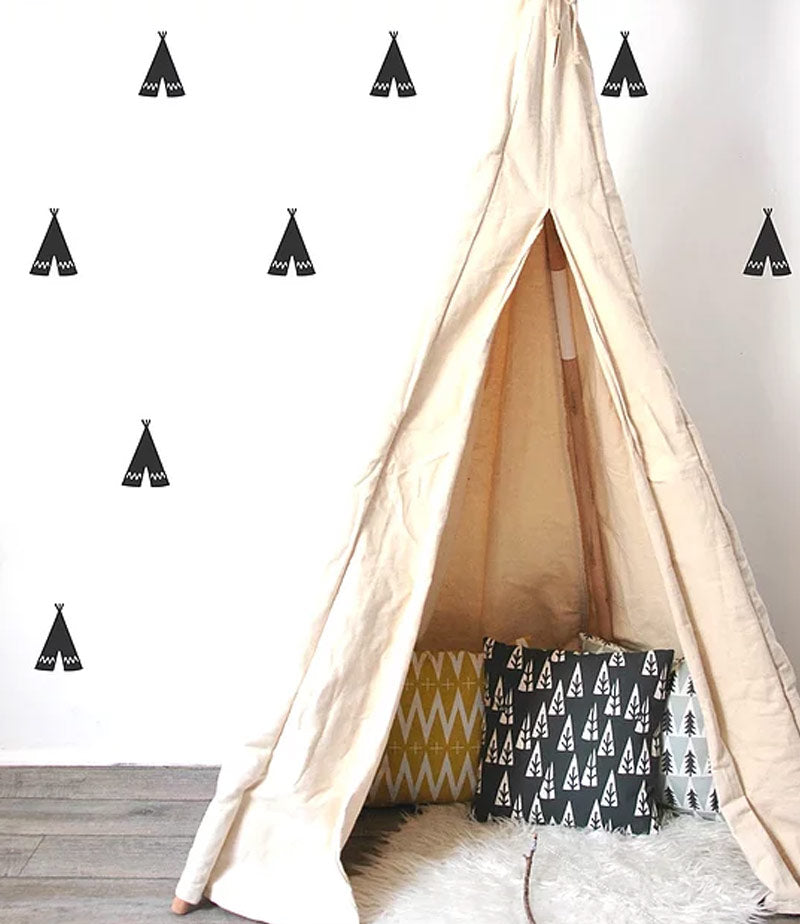 Pom Le Bonhomme Wall Stickers Teepee Black