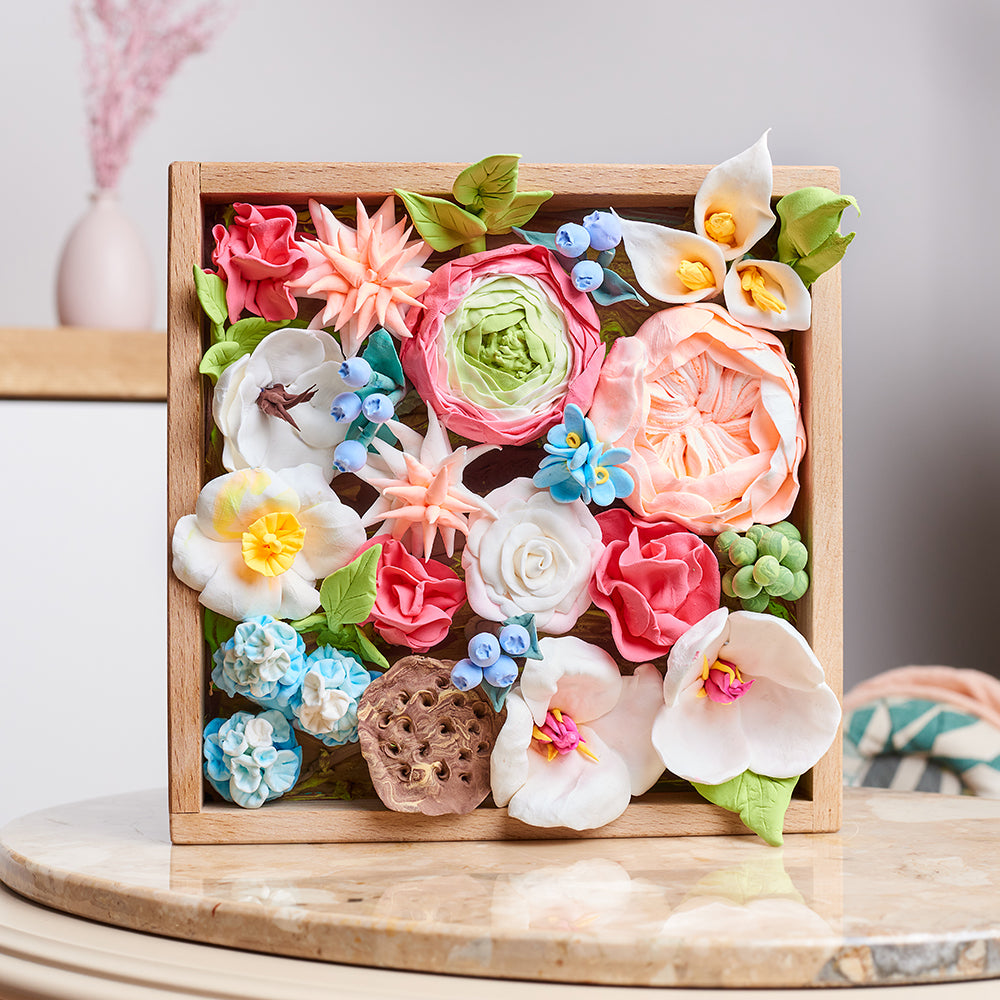 Okto DIY Δημιουργικό Σετ Κατασκευής με Πηλό Wood & Craft Flowers Romance