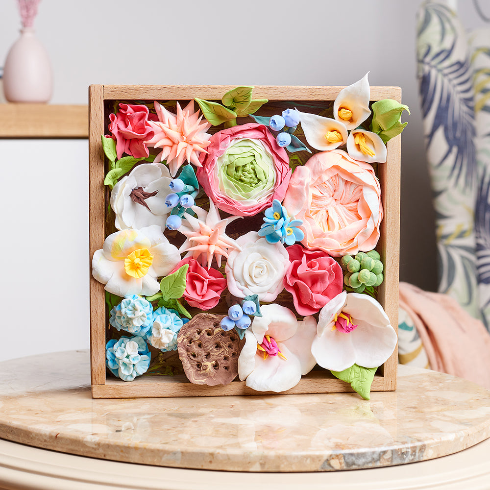 Okto DIY Δημιουργικό Σετ Κατασκευής με Πηλό Wood & Craft Flowers Romance