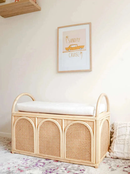 Αποθηκευτικό σκαμπό Rattan