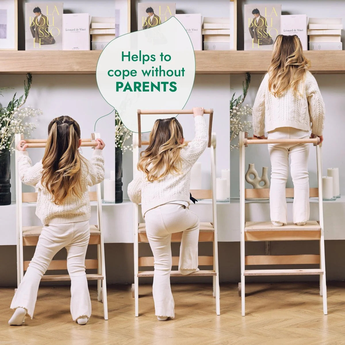 Πύργος μάθησης: Αναδιπλούμενο σκαλοπάτι για νήπια - Ivory