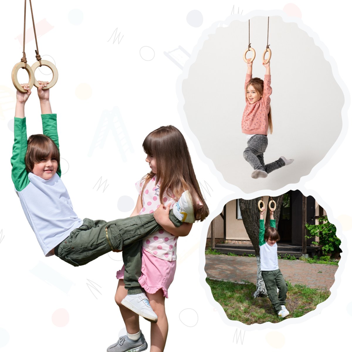 Wooden gymnastic hoops for children