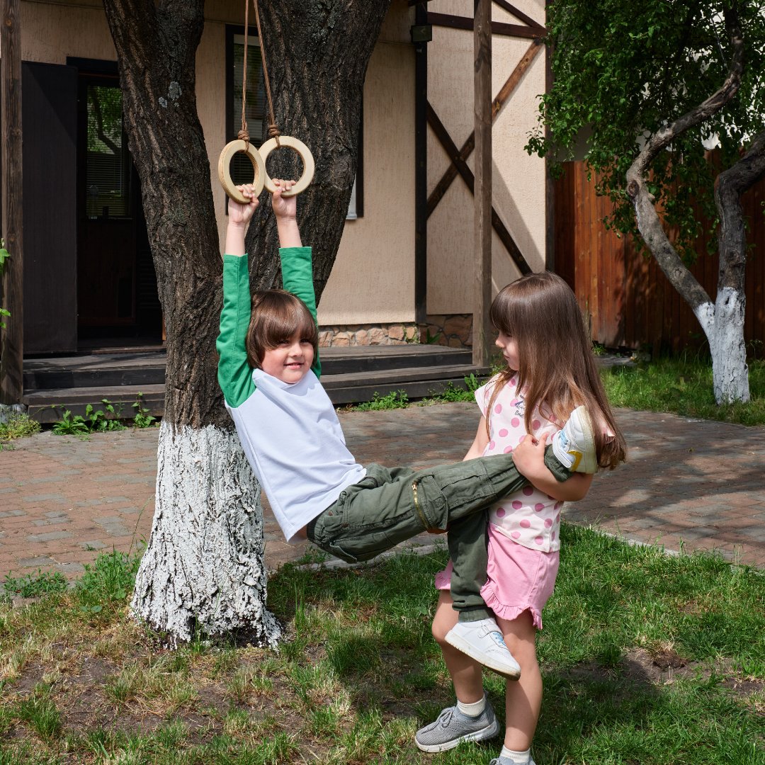 Wooden gymnastic hoops for children