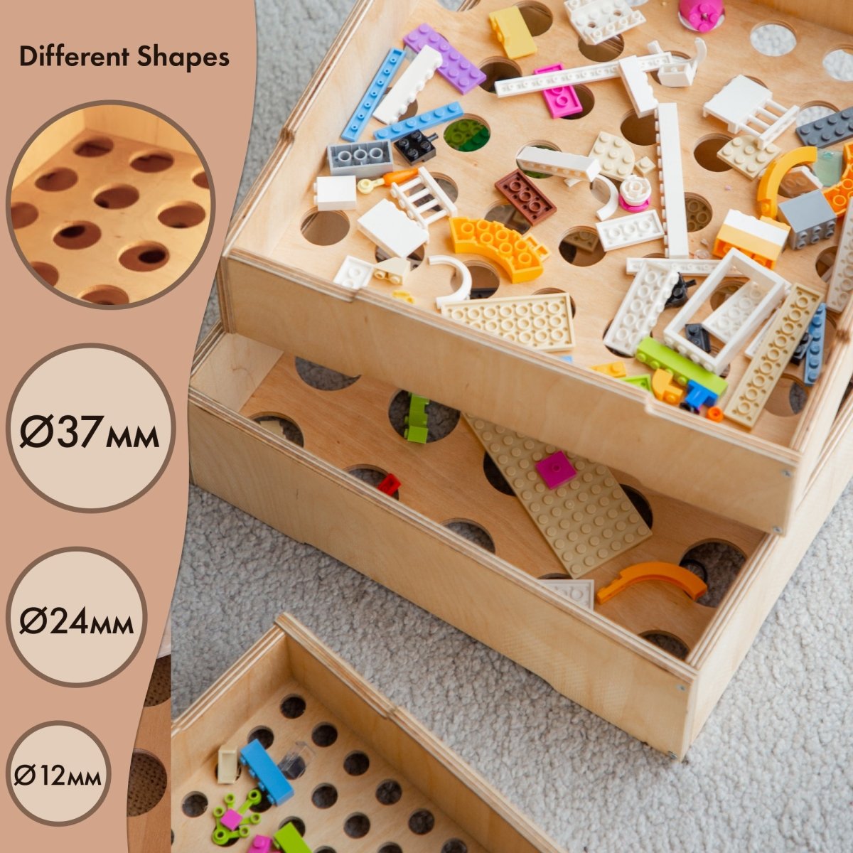 Wooden storage space/ sorter for Lego 1 pc