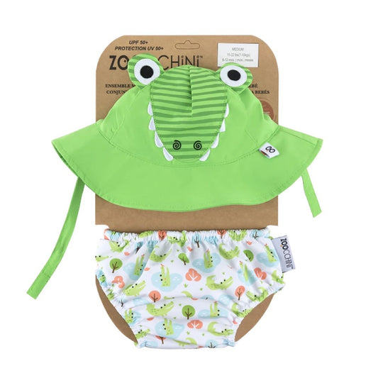 Zoocchini Swimwear and Hat Set UPF50+ Alligator