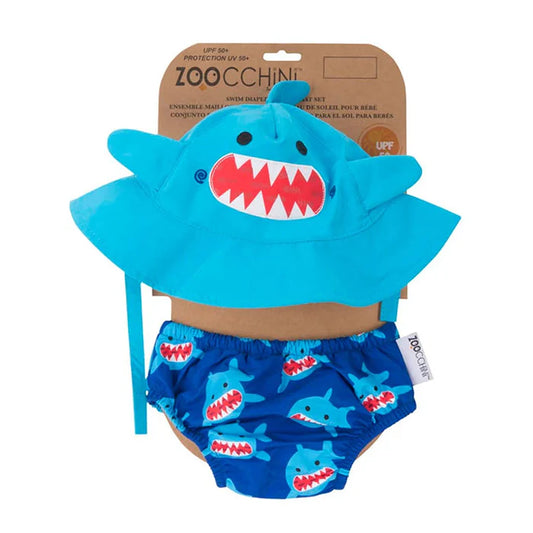 Zoocchini UPF50+ Shark Swimwear and Hat Set